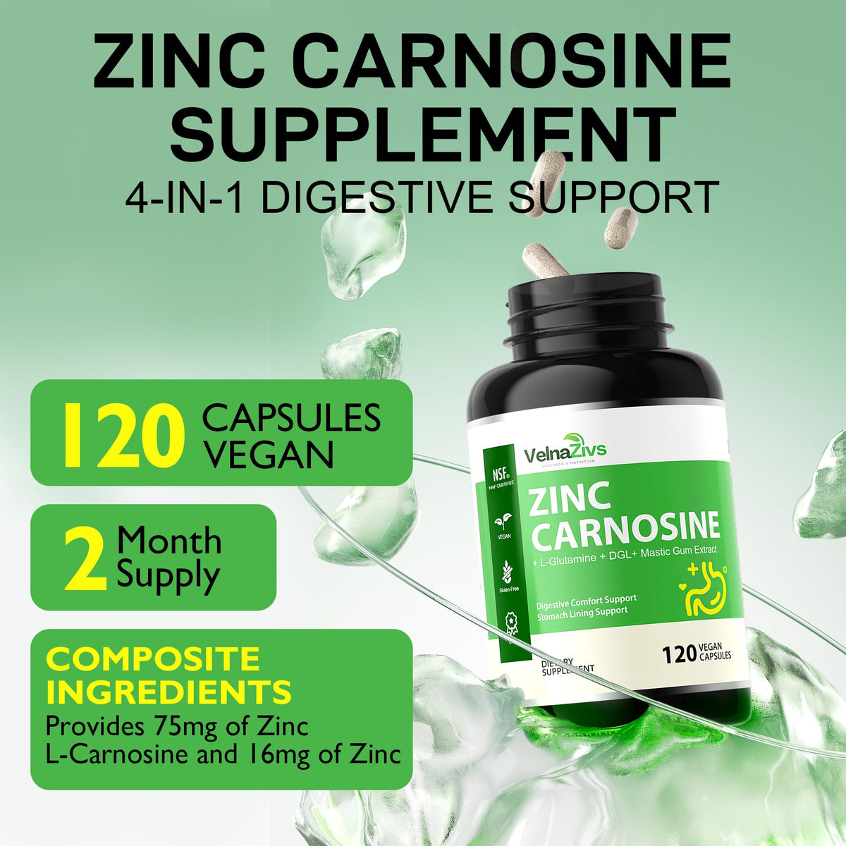 Zinc Carnosine and Mastic Gum Capsules, 120 Ct - additional product image 7
