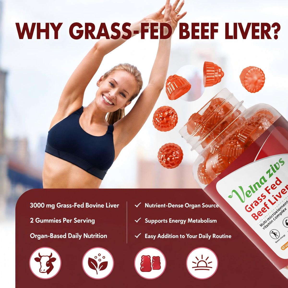 Grass Fed Beef Liver Gummies, 60 Ct - additional product image 7