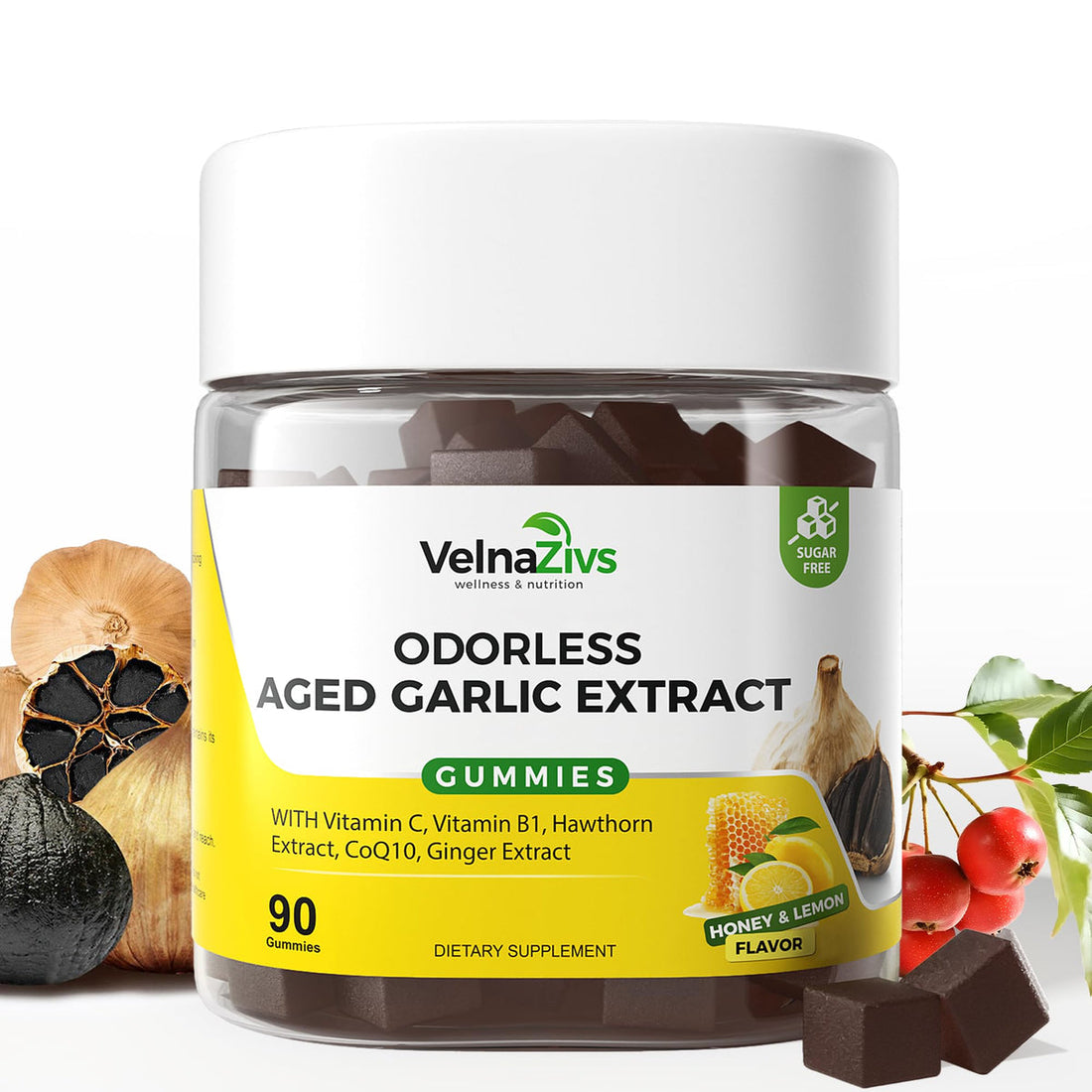 Aged Garlic Extract Gummies for Adults 25+, 90 Count
