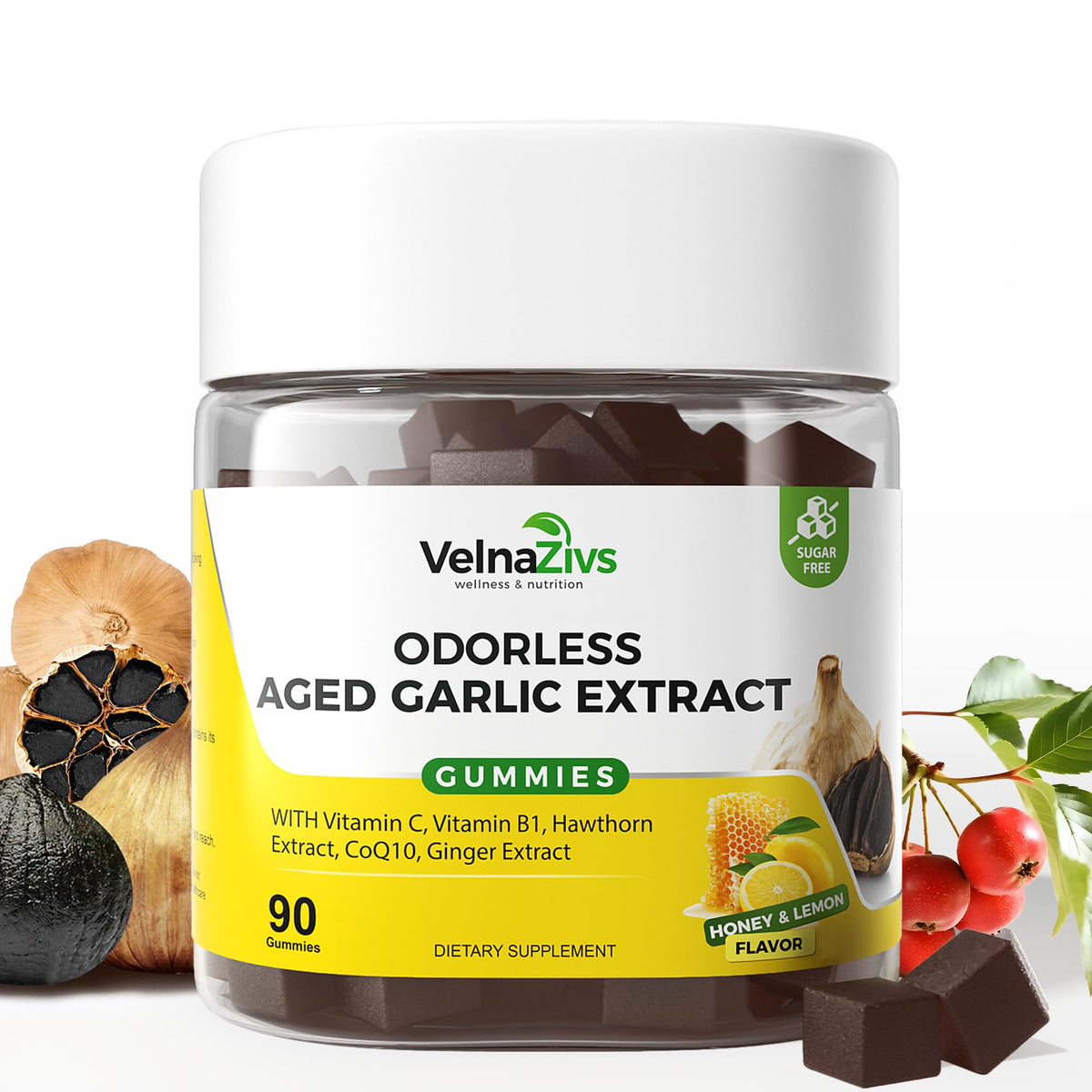Aged Garlic Extract Gummies with CoQ10, 90 Ct