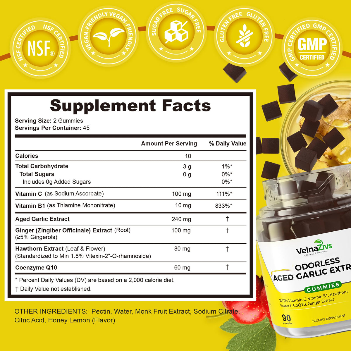 Aged Garlic Extract Gummies with CoQ10, 90 Ct - additional product image 3