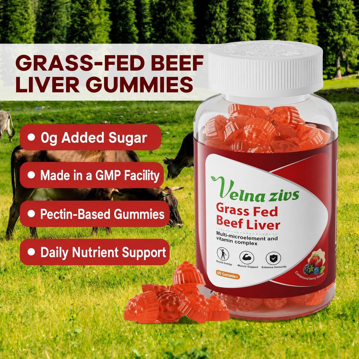 Grass Fed Beef Liver Gummies, 60 Ct - additional product image 5