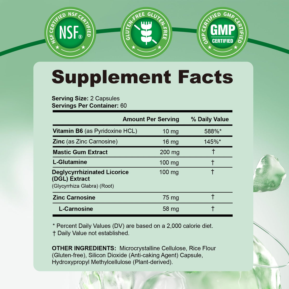 Zinc Carnosine and Mastic Gum Capsules, 120 Ct - additional product image 3