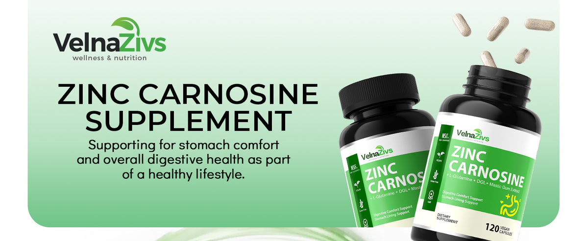 Zinc Carnosine & Mastic Gum Capsules with DGL Gut Lining Supplement 120 Ct - Product scene 1